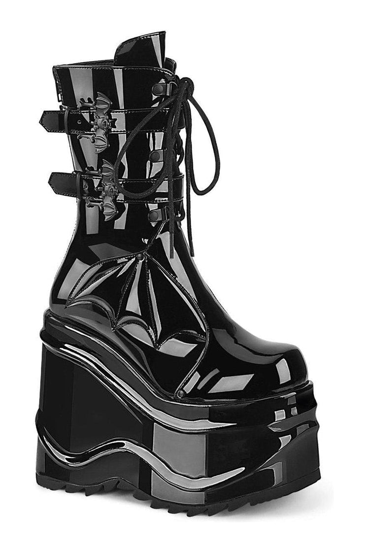 Demonia WAVE-150 Knee Boot in Black Patent from SexyShoes.com