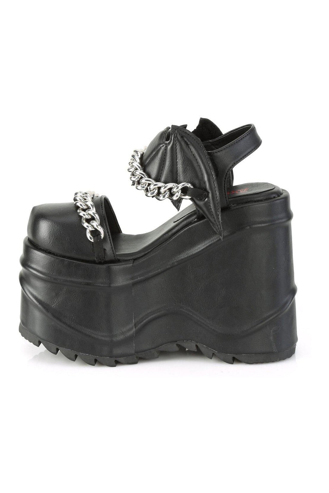 WAVE-20 Ankle Boot | Black Faux Leather-Ankle Boots-Demonia-SEXYSHOES.COM