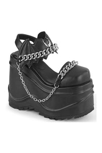 WAVE-20 Ankle Boot | Black Faux Leather-Ankle Boots-Demonia-SEXYSHOES.COM