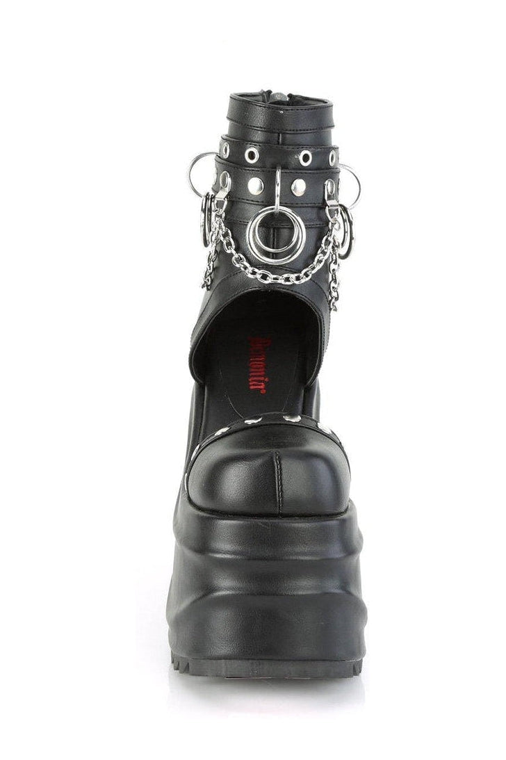 Demonia WAVE-22 Ankle Boot in Black Faux Leather