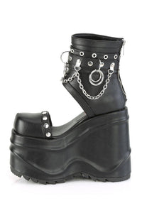 Demonia WAVE-22 Ankle Boot in Black Faux Leather
