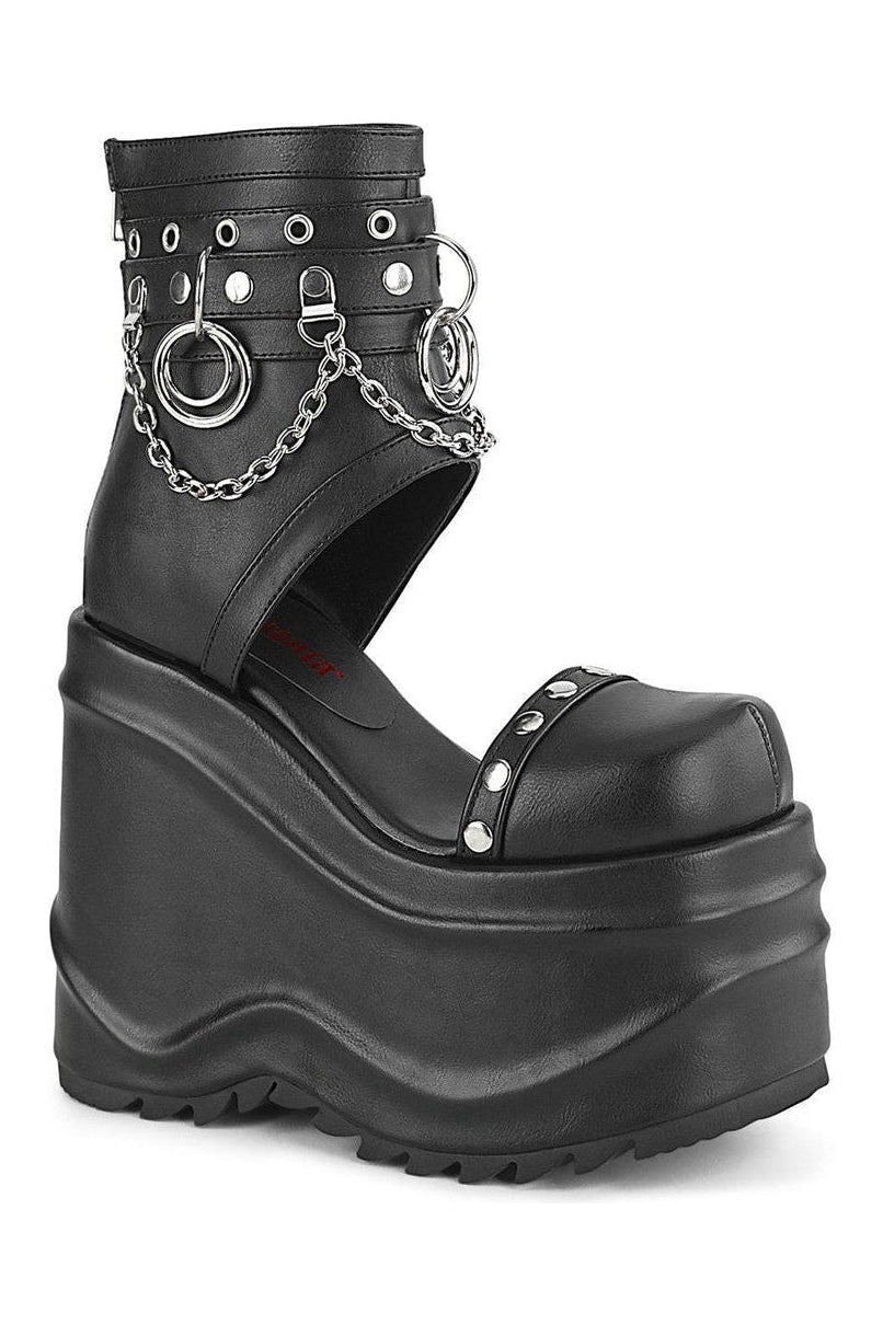 Demonia WAVE-22 Ankle Boot in Black Faux Leather from SexyShoes.com