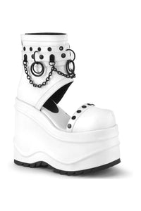 Demonia WAVE-22 Ankle Boot in White Faux Leather from SexyShoes.com