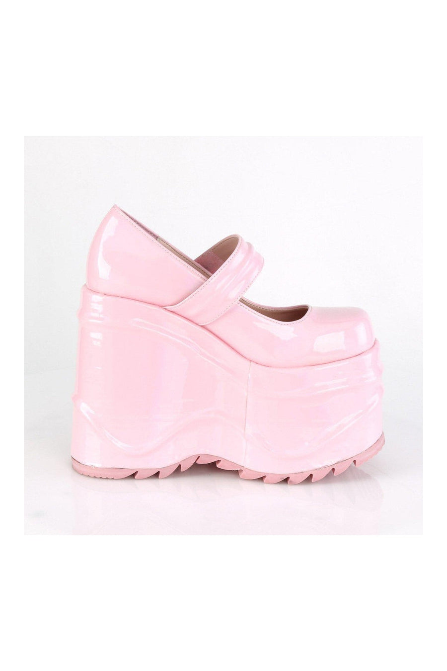 Demonia WAVE-32 Mary Jane in Hologram Faux Leather