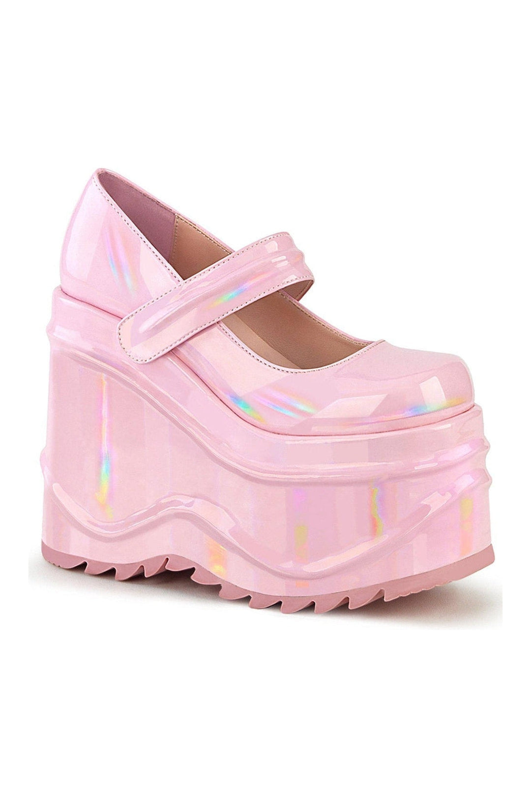 WAVE-32 Mary Jane | Hologram Faux Leather-Mary Janes-Demonia-SEXYSHOES.COM