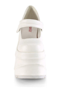 Demonia WAVE-32 Mary Jane in White Faux Leather