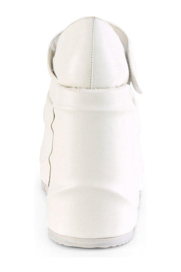 Demonia WAVE-32 Mary Jane in White Faux Leather
