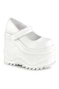 WAVE-32 Mary Jane | White Faux Leather