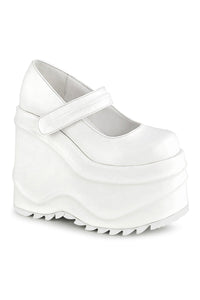 Demonia WAVE-32 Mary Jane in White Faux Leather from SexyShoes.com