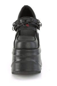 Demonia WAVE-48 Mary Jane in Black Faux Leather