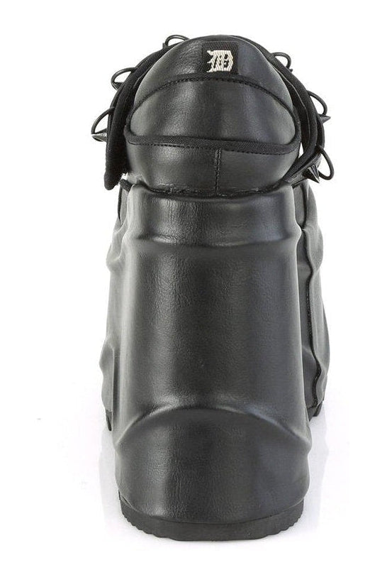 Demonia WAVE-48 Mary Jane in Black Faux Leather