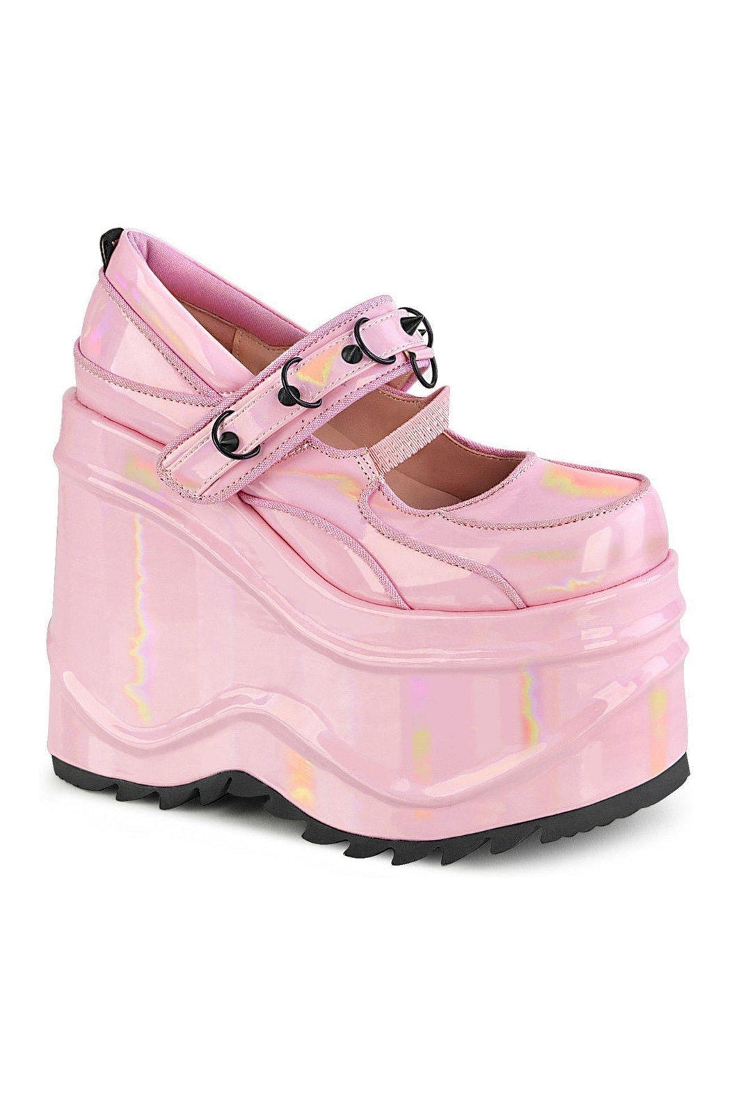 Demonia WAVE-48 Mary Jane in Hologram Patent from SexyShoes.com