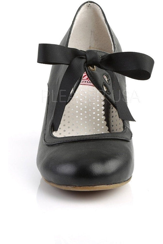 Pin Up Couture WIGGLE-32 Pump in Black Faux Leather