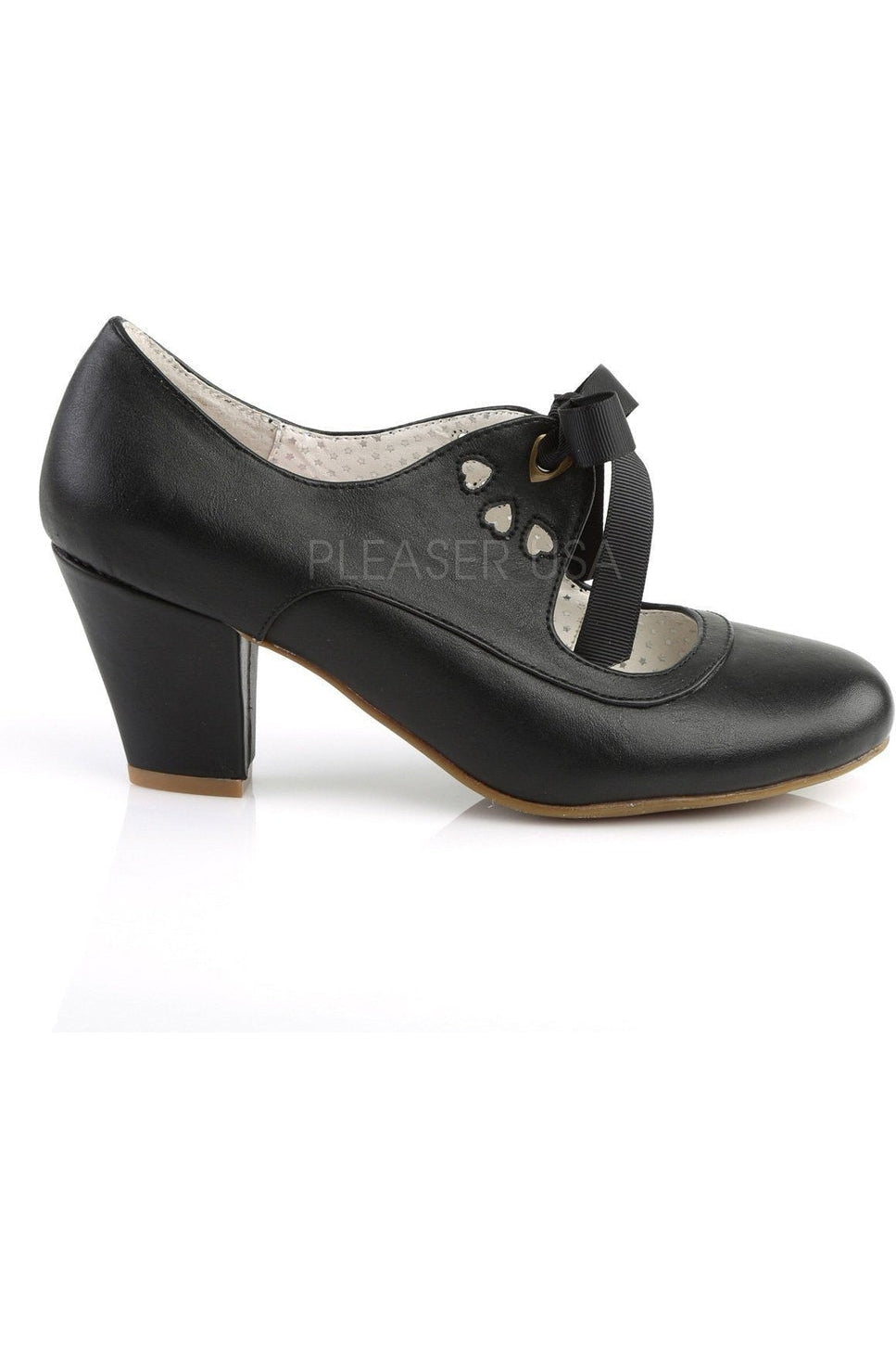 Pin Up Couture WIGGLE-32 Pump in Black Faux Leather