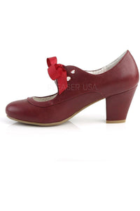 Pin Up Couture WIGGLE-32 Pump in Burgundy Faux Leather