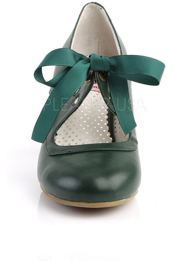 Pin Up Couture WIGGLE-32 Pump in Green Faux Leather