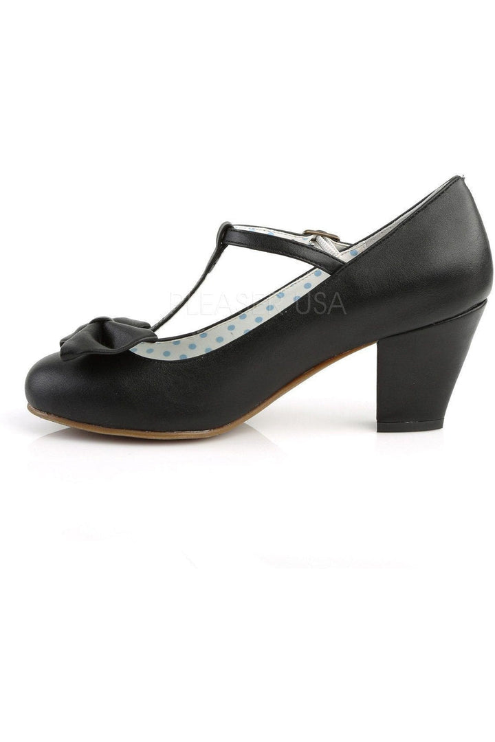 WIGGLE-50 Pump | Black Faux Leather-Pin Up Couture-Pumps-SEXYSHOES.COM
