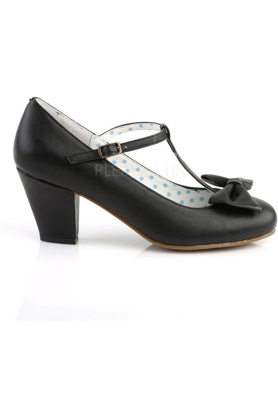 WIGGLE-50 Pump | Black Faux Leather-Pin Up Couture-Pumps-SEXYSHOES.COM