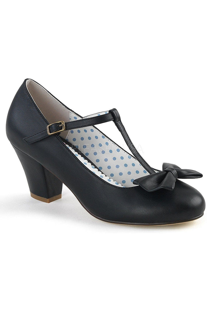 WIGGLE-50 Pump | Black Faux Leather-Pin Up Couture-Black-Pumps-SEXYSHOES.COM