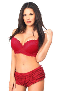 Daisy Corsets Wine Ruffle Panty w/Bow by Daisy in Burgundy  from SexyShoes.com