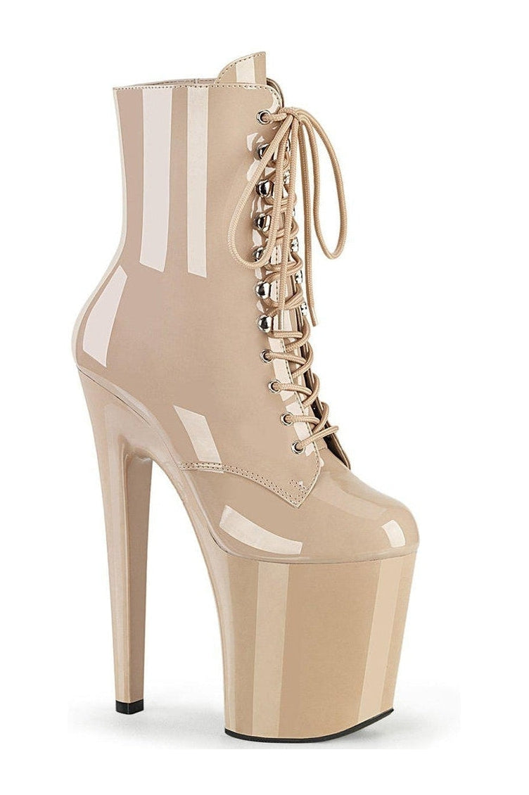 Pleaser XTREME-1020 Ankle Boot in Nude Patent from SexyShoes.com