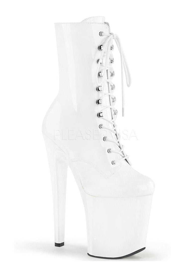 XTREME-1020 Platform Ankle Boot | White Patent-Pleaser-SEXYSHOES.COM