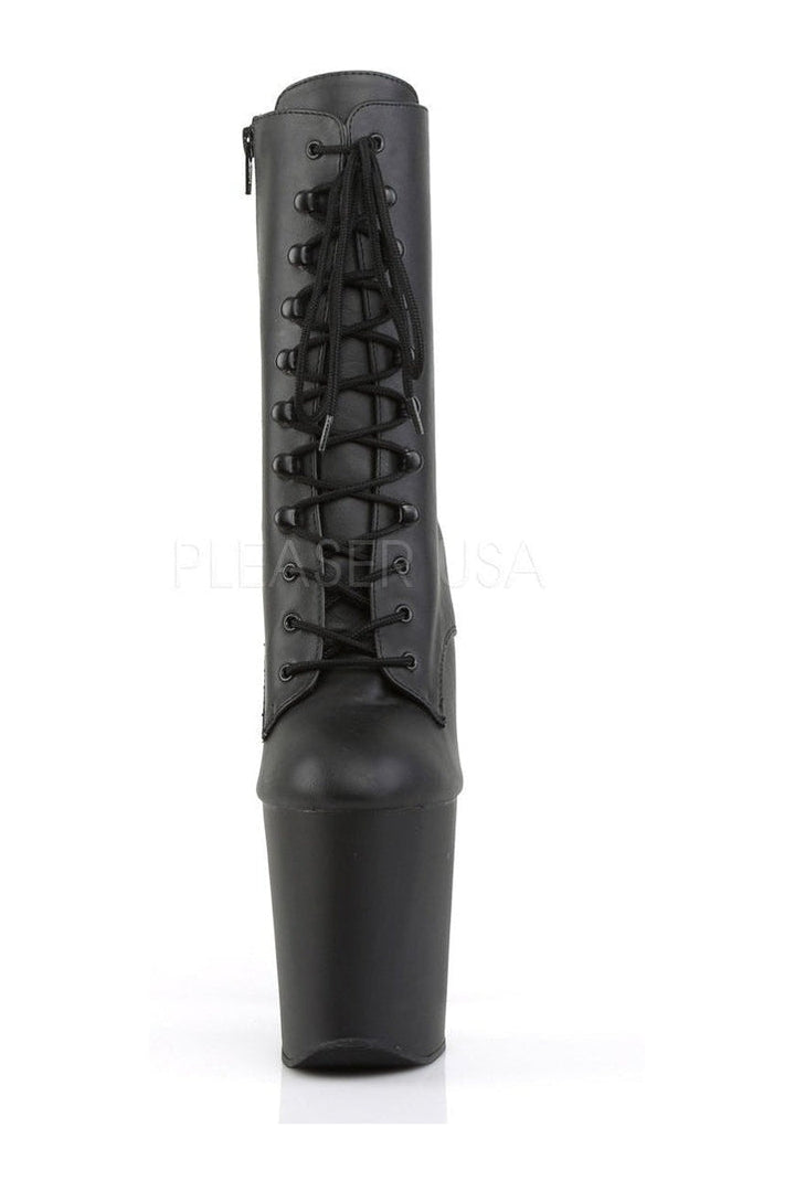 XTREME-1020 Platform Boot  | Black Faux Leather