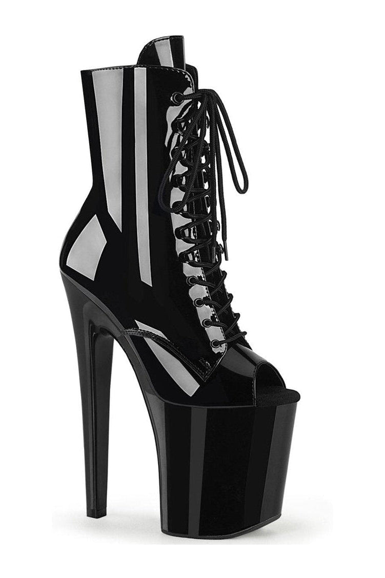 Pleaser XTREME-1021 Ankle Boot in Black Patent from SexyShoes.com