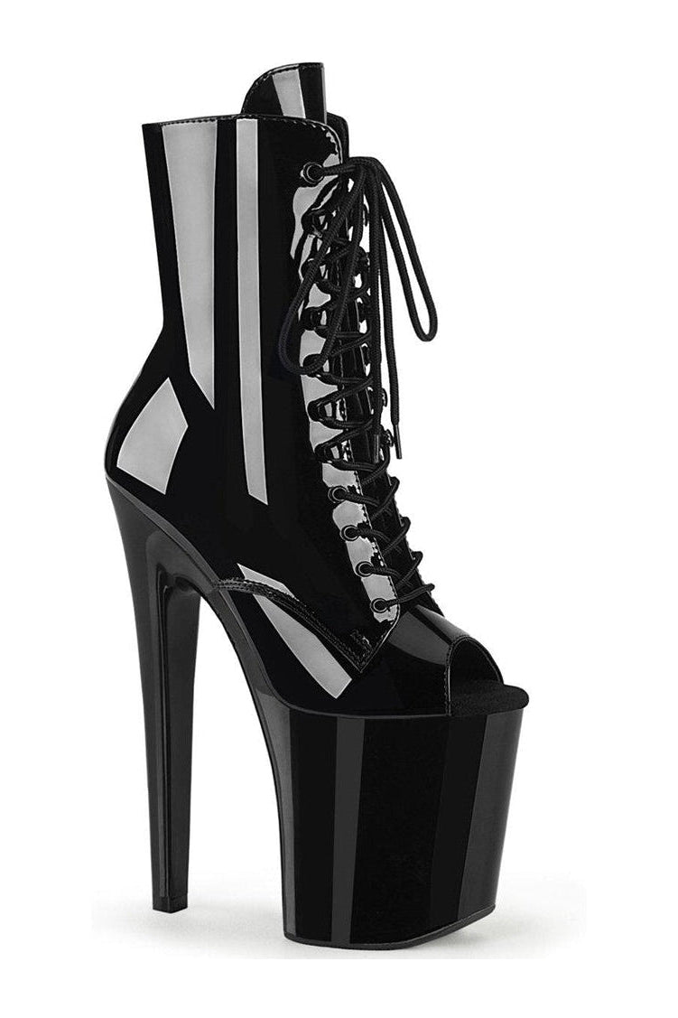 XTREME-1021 Ankle Boot | Black Patent-Ankle Boots-Pleaser-Black-5-Patent-SEXYSHOES.COM