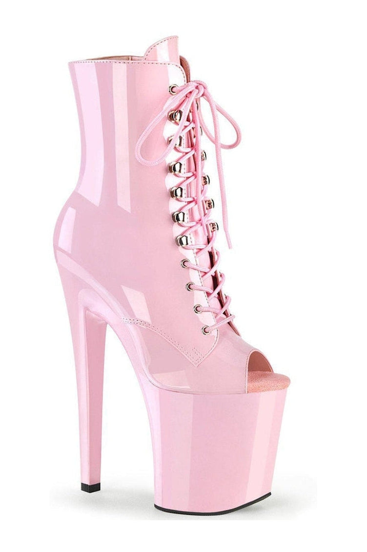 XTREME-1021 Ankle Boot | Pink Patent-Ankle Boots-Pleaser-Pink-8-Patent-SEXYSHOES.COM