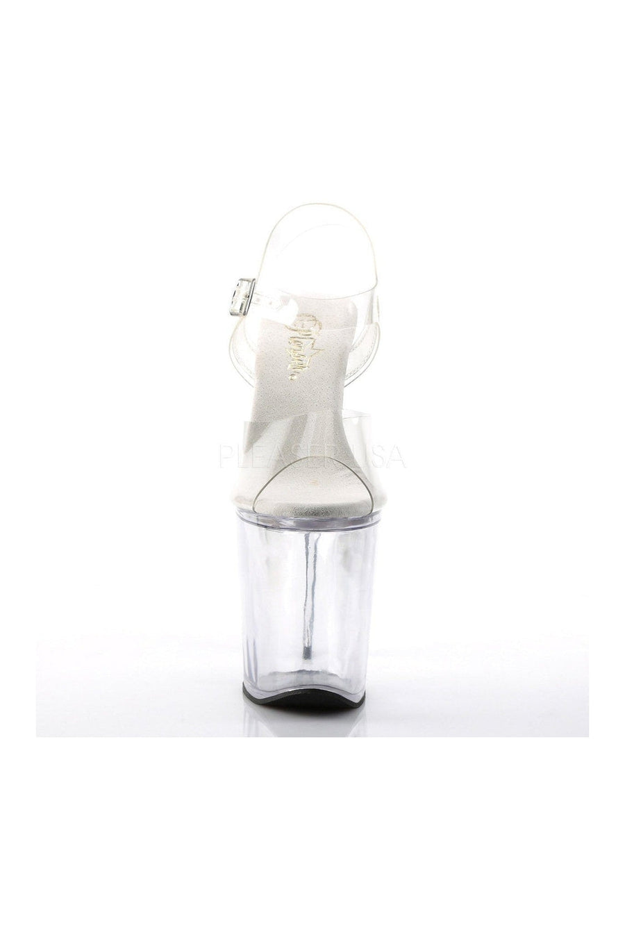 Pleaser XTREME-808 Platform Sandal in Clear Vinyl