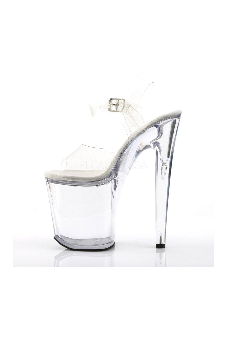 Pleaser XTREME-808 Platform Sandal in Clear Vinyl