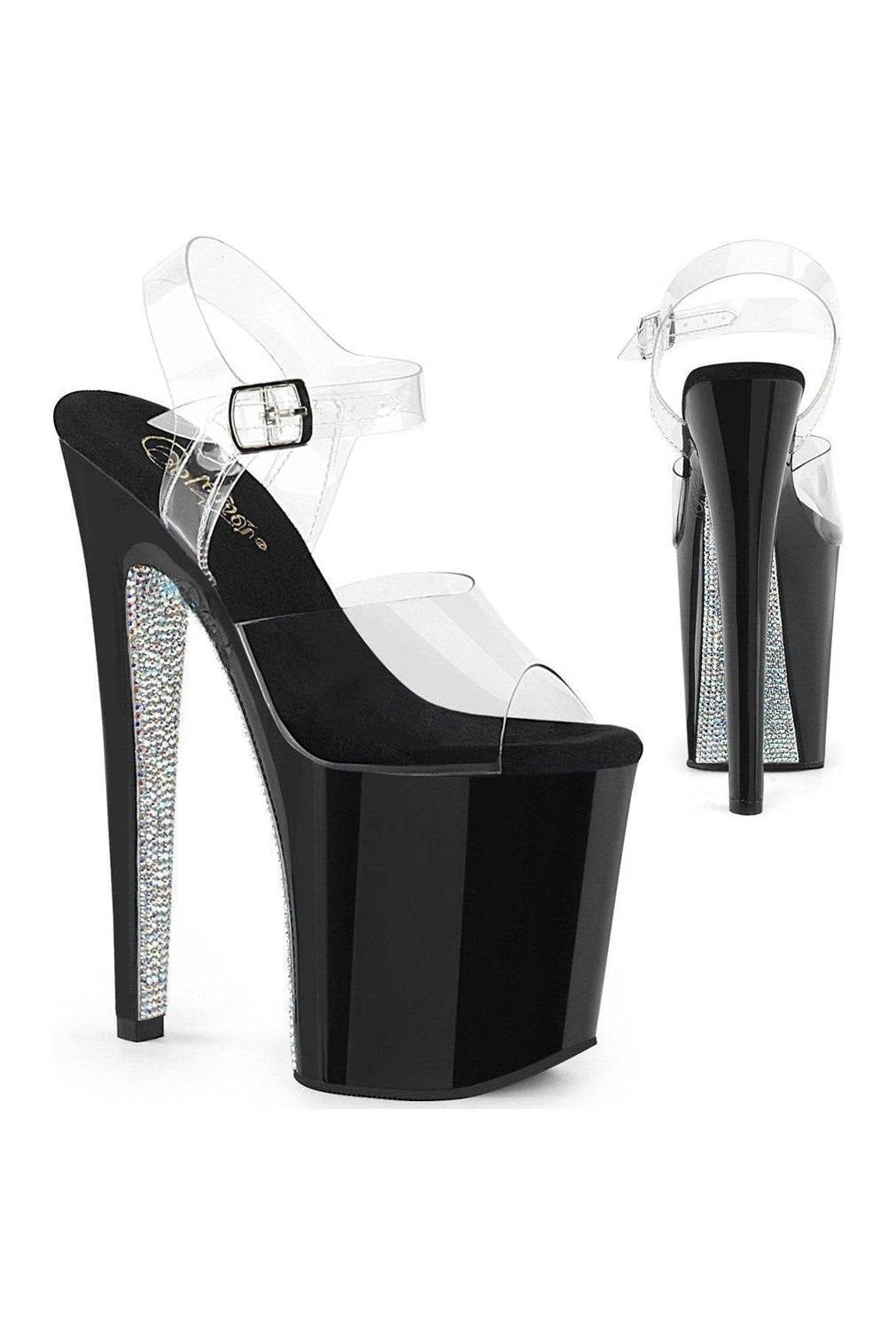 Pleaser XTREME-808CRS Exotic Sandal in Clear Vinyl from SexyShoes.com