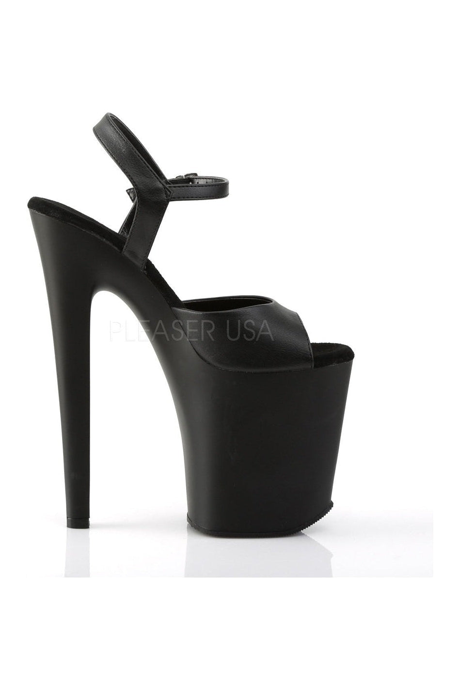 Pleaser XTREME-809 Platform Sandal in Black Faux Leather