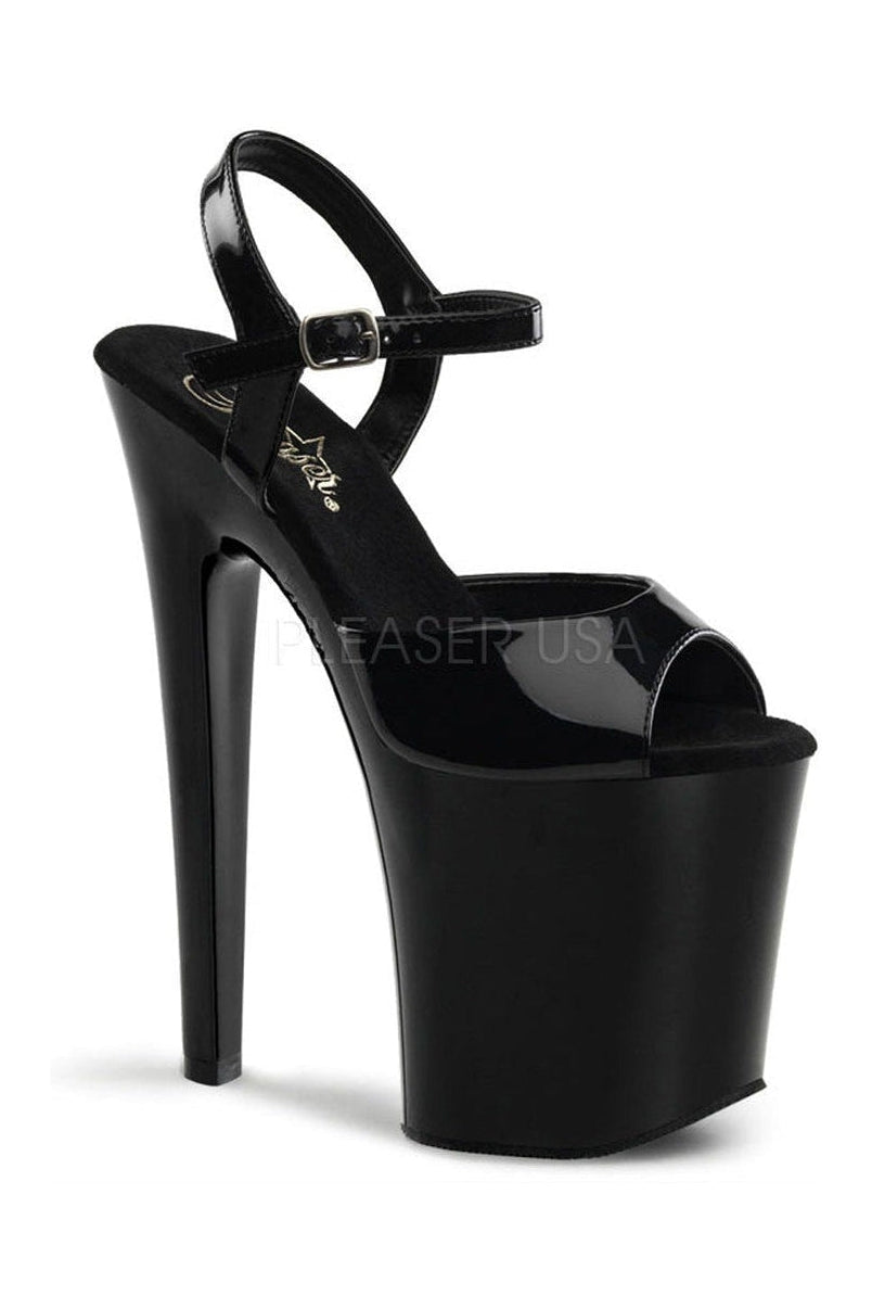 Pleaser XTREME-809 Platform Sandal in Black Patent from SexyShoes.com