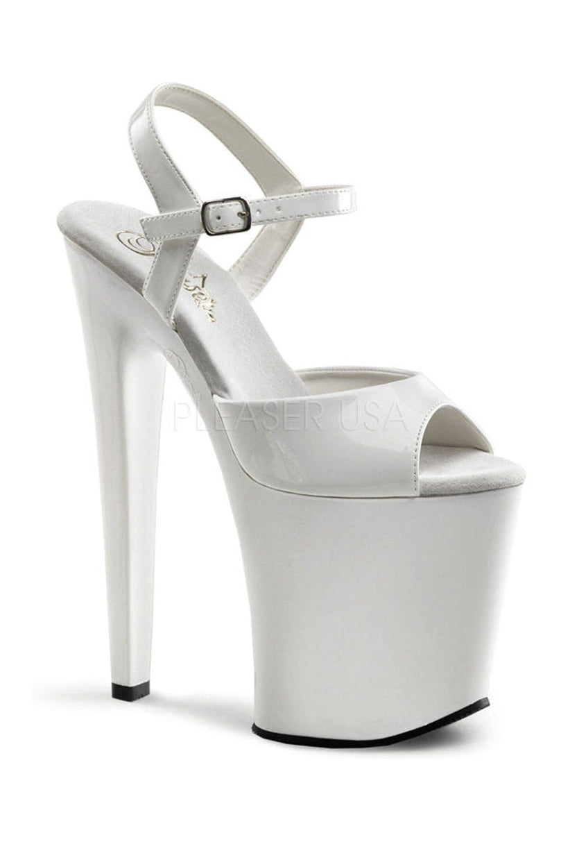 XTREME-809 Platform Sandal | White Patent-Pleaser-White-Sandals-SEXYSHOES.COM