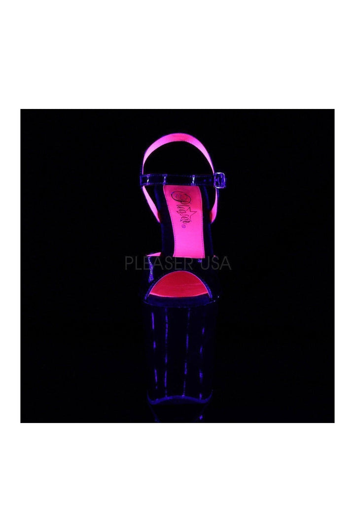 XTREME-809TT Platform Sandal | Black Patent-Pleaser-Sandals-SEXYSHOES.COM