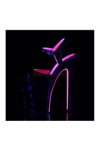 Pleaser XTREME-809TT Platform Sandal in Black Patent