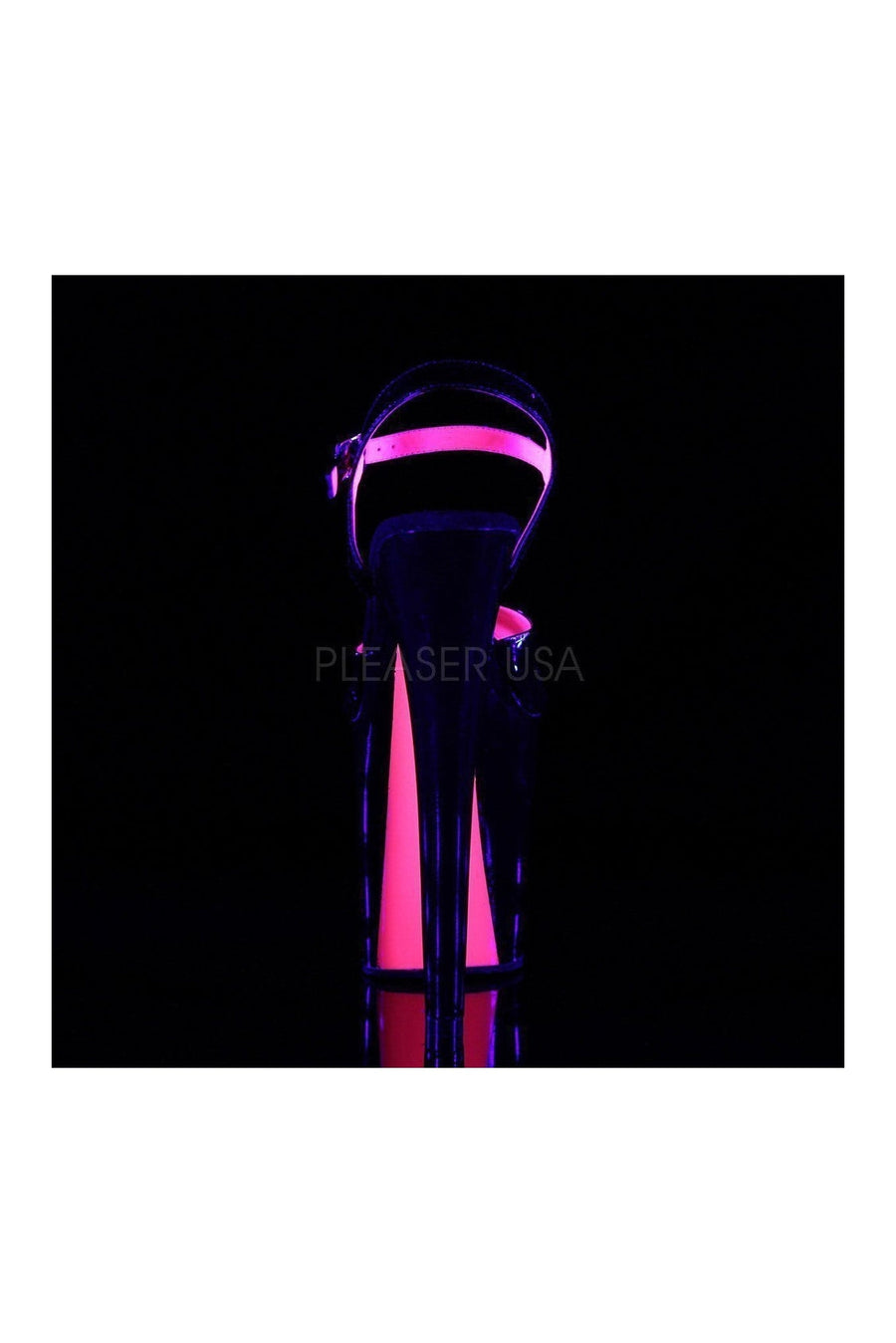 Pleaser XTREME-809TT Platform Sandal in Black Patent