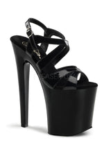 XTREME-872 Platform Sandal  | Black Patent