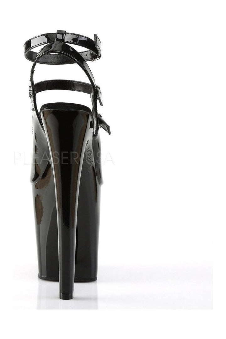XTREME-873 Platform Sandal | Black Patent-Pleaser-Sandals-SEXYSHOES.COM