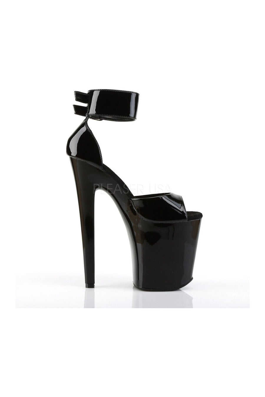 Pleaser XTREME-875 Platform Sandal in Black Patent