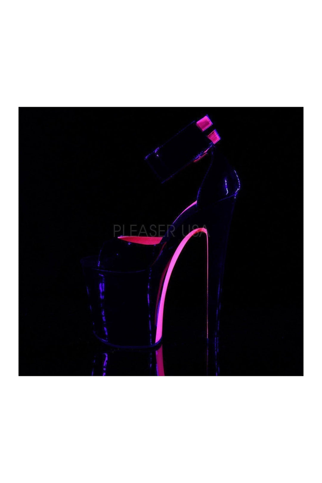 Pleaser XTREME-875TT Platform Sandal in Black Patent