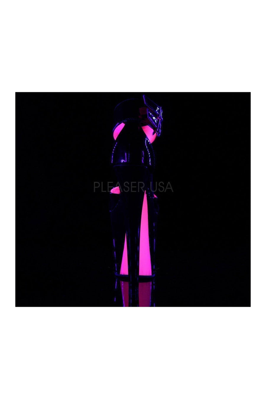 Pleaser XTREME-875TT Platform Sandal in Black Patent