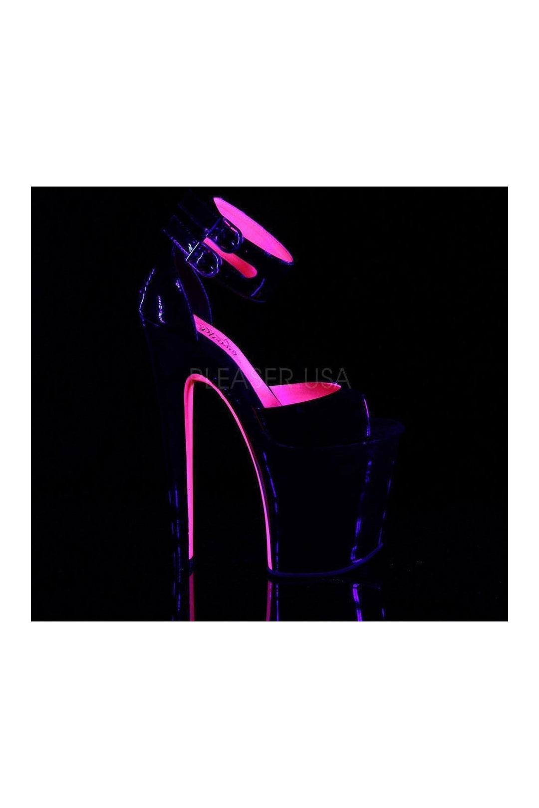 Pleaser XTREME-875TT Platform Sandal in Black Patent