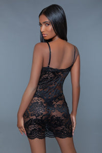 Zip Front Lace Chemise-Chemise-BeWicked-SEXYSHOES.COM